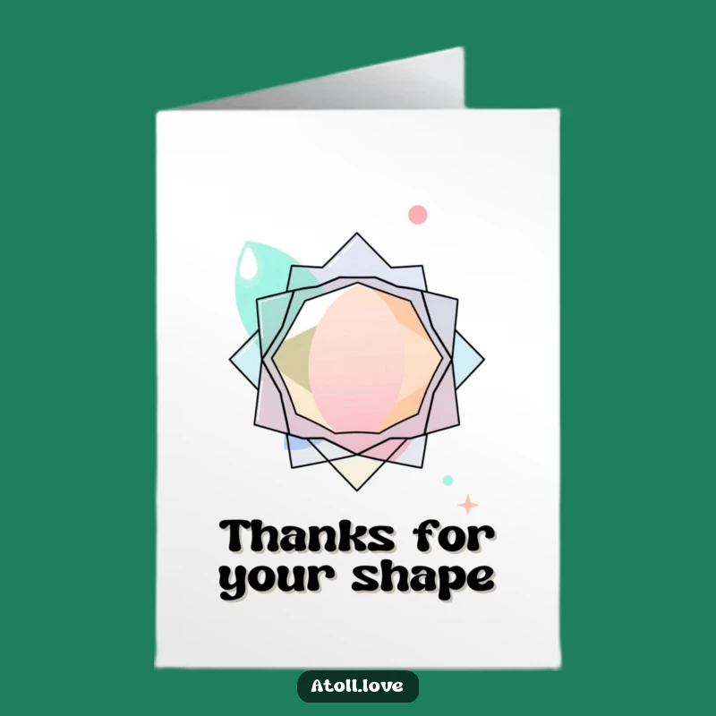 Free Printable Abstract Thank You Card: Organic Geometric Blend Downloadable