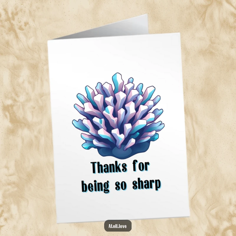 Funny Free Printable Thank You Card with a sharp geometric reef graphic, perfect for a stylish and humorous expression of thanks.