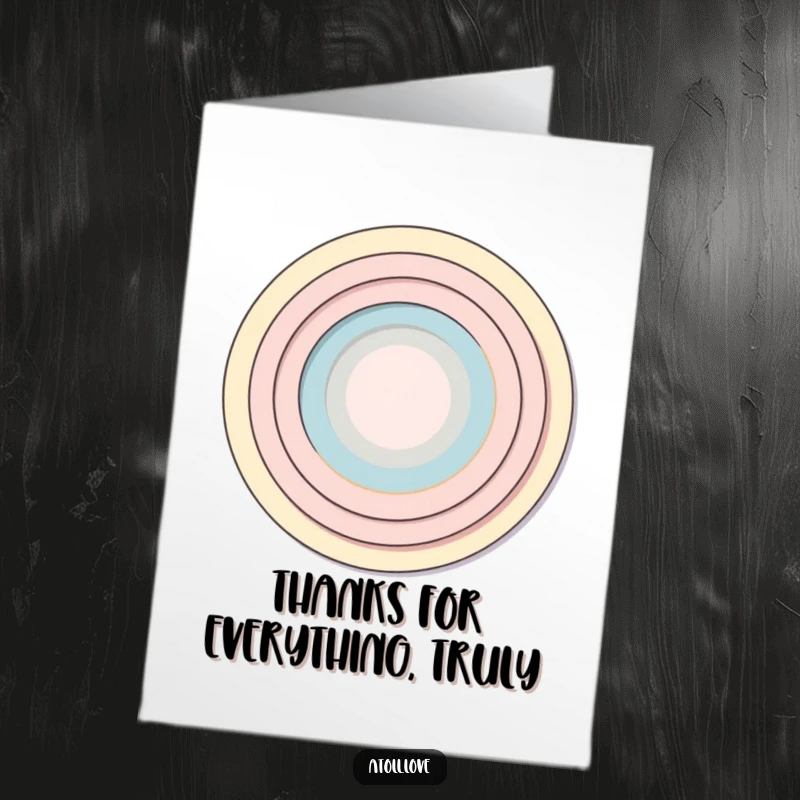 Funny Free Printable Thank You Card featuring minimalist concentric rings, a unique way to express appreciation and gratitude.