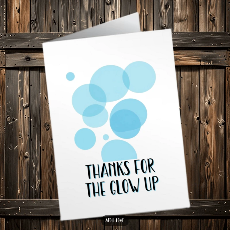 Funny Free Printable Thank You Card with overlapping translucent blue circles, suggesting depth and light for your heartfelt thanks.