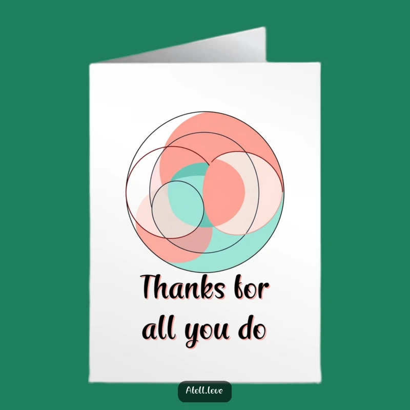 Free Printable Abstract Thank You Card: Coral & Teal Geometric Appreciation Downloadable