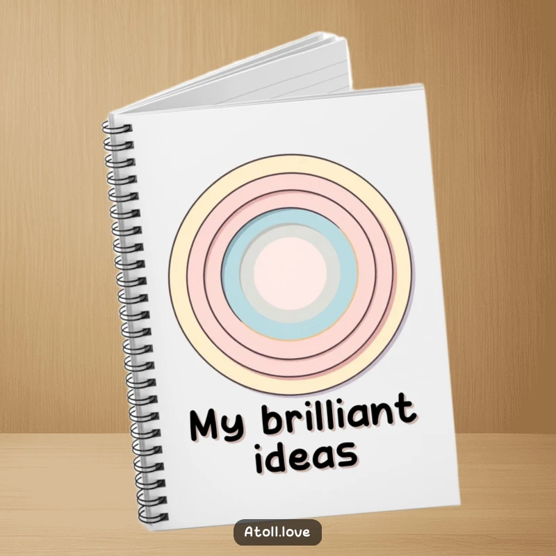 Funny Notebook with minimalist concentric rings, ideal for journaling, making it a thoughtful and funny gift for creative minds.
