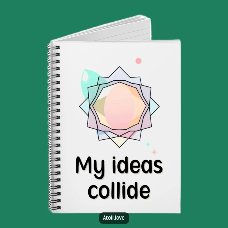 Funny Abstract Notebook, Organic & Geometric Cover, Creative Journal Gift