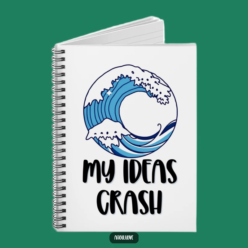 Funny Wave Notebook - Bold Line Art Journal Gift for Creative Ideas