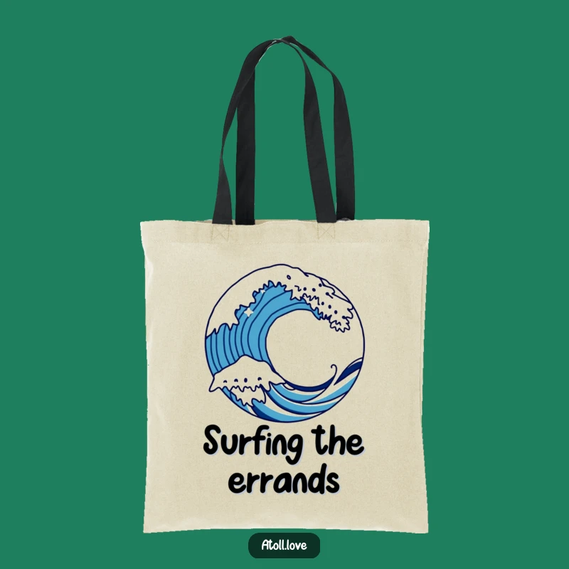 Funny Wave Tote Bag - Bold Art Carryall Gift for Daily Adventures